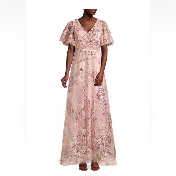 NEW $598 MAC DUGGAL 67880 FLORAL EMBELLISHED SHORT SLEEVE GOWN SIZE 8 - Picture 17 of 17